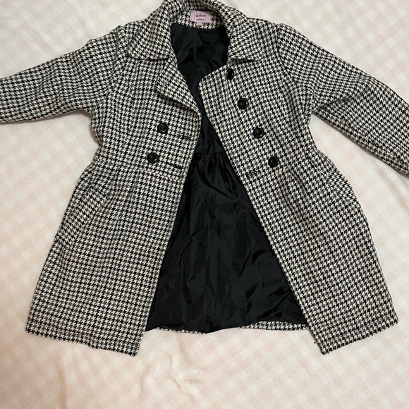 Houndstooth Check // Black, gray, and white pea coat. - Picture 2 of 3